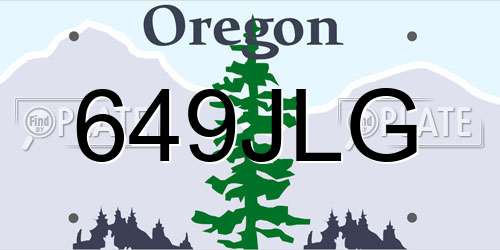 649JLG Oregon License Plate