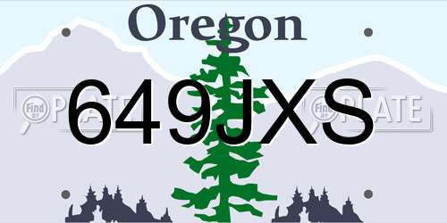 649JXS Oregon License Plate