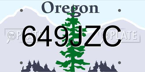 649JZC Oregon License Plate