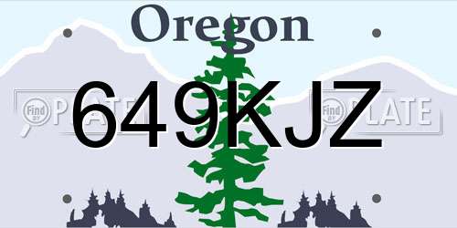 649KJZ Oregon License Plate
