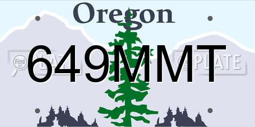 649MMT Oregon License Plate