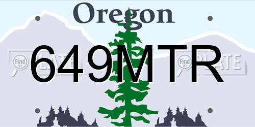 649MTR Oregon License Plate