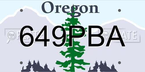 649PBA Oregon License Plate