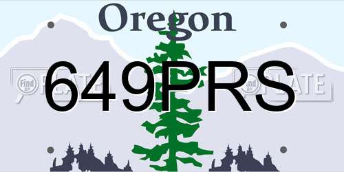 649PRS Oregon License Plate