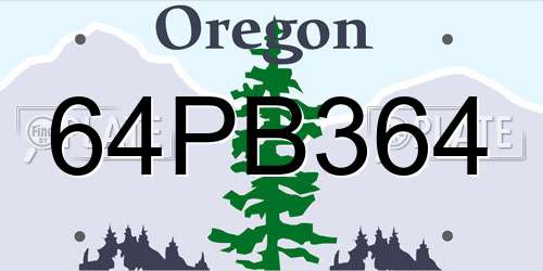 64PB364 Oregon License Plate