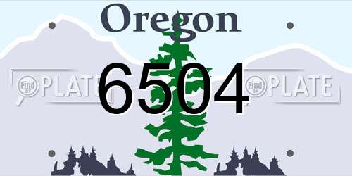 6504 Oregon License Plate