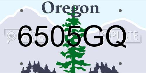 6505GQ Oregon License Plate