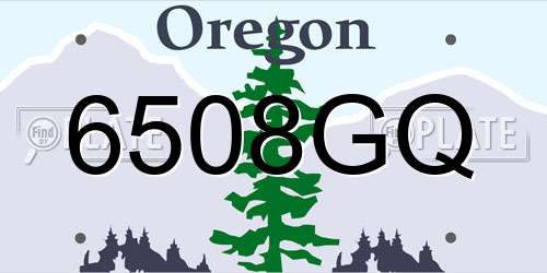 6508GQ Oregon License Plate