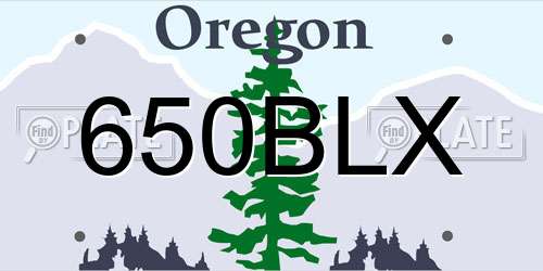 650BLX Oregon License Plate