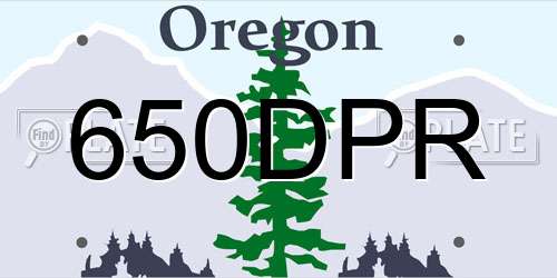 650DPR Oregon License Plate