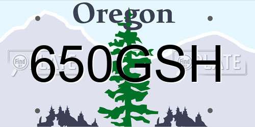 650GSH Oregon License Plate