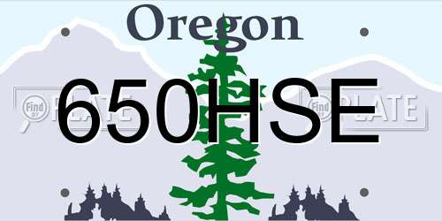 650HSE Oregon License Plate