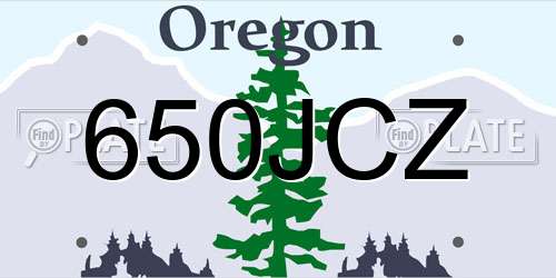 650JCZ Oregon License Plate