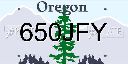 650JFY Oregon License Plate
