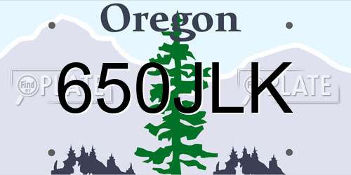 650JLK Oregon License Plate