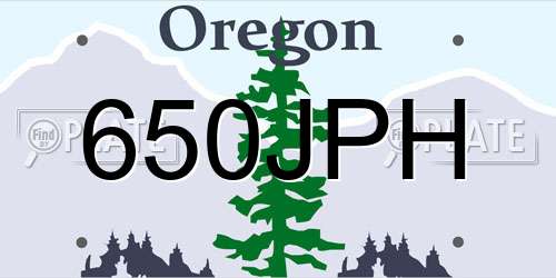 650JPH Oregon License Plate