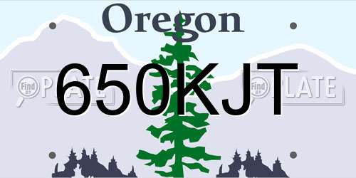 650KJT Oregon License Plate