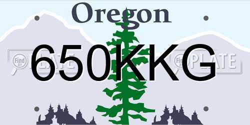 650KKG Oregon License Plate