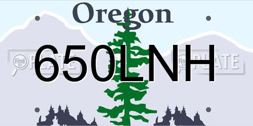 650LNH Oregon License Plate