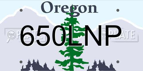 650LNP Oregon License Plate