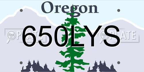 650LYS Oregon License Plate