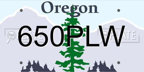 650PLW Oregon License Plate