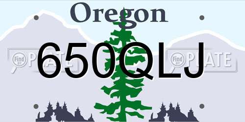 650QLJ Oregon License Plate