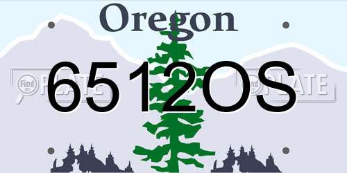 6512OS Oregon License Plate