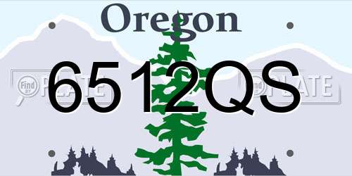 6512QS Oregon License Plate