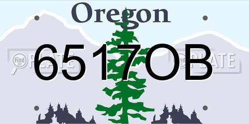 6517OB Oregon License Plate
