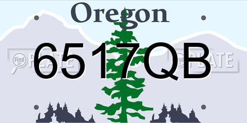 6517QB Oregon License Plate