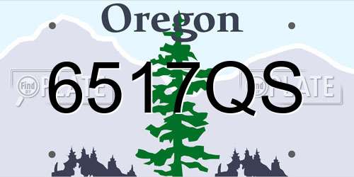 6517QS Oregon License Plate