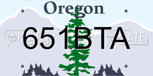 651BTA Oregon License Plate