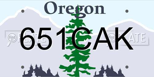 651CAK Oregon License Plate