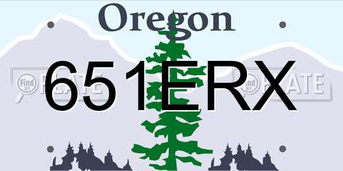 651ERX Oregon License Plate