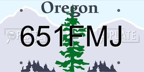 651FMJ Oregon License Plate