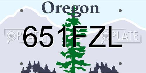 651FZL Oregon License Plate