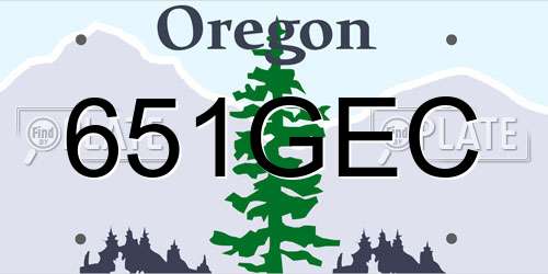 651GEC Oregon License Plate