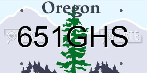 651GHS Oregon License Plate
