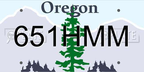 651HMM Oregon License Plate