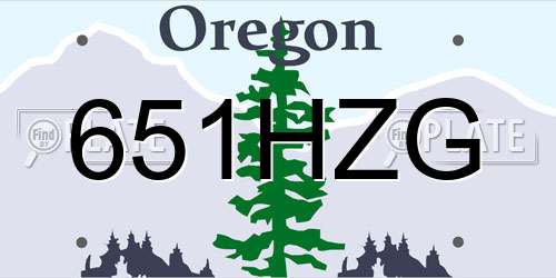 651HZG Oregon License Plate