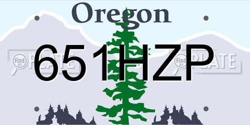 651HZP Oregon License Plate