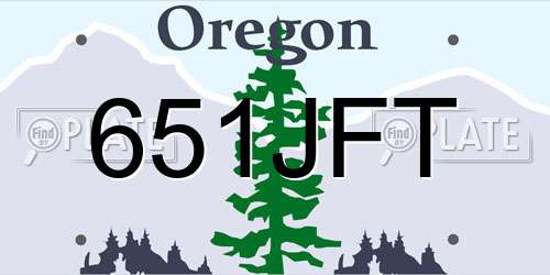 651JFT Oregon License Plate