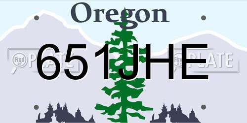 651JHE Oregon License Plate