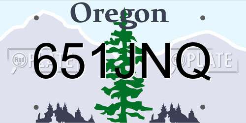 651JNQ Oregon License Plate