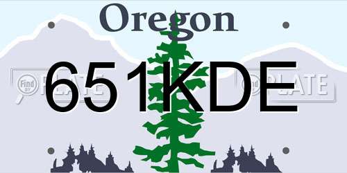 651KDE Oregon License Plate