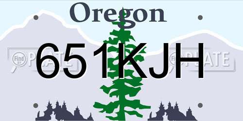651KJH Oregon License Plate