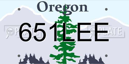 651LEE Oregon License Plate