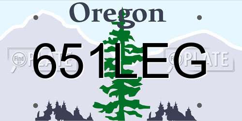 651LEG Oregon License Plate