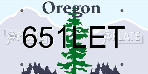 651LET Oregon License Plate